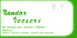 nandor vecseri business card